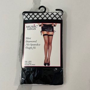 Music Legs thigh-high fishnets